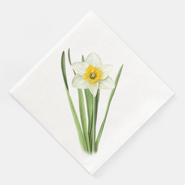 Daffodil Flower Paper Dinner Napkins (Corner)