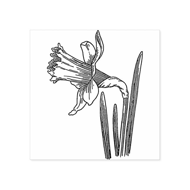Daffodil Flower Rubber stamp (Imprint)