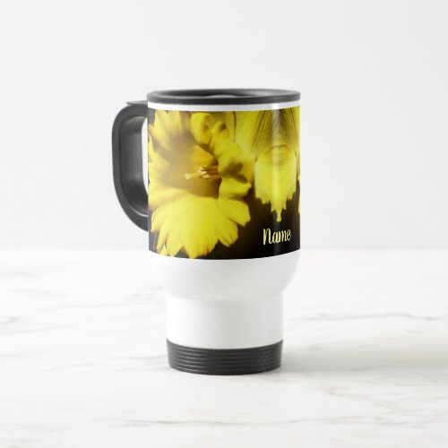 Daffodil Flower Up Close Personalized  Travel Mug