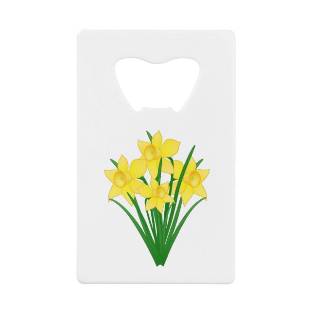 Daffodil Flowers Credit Card Bottle Opener (Front)