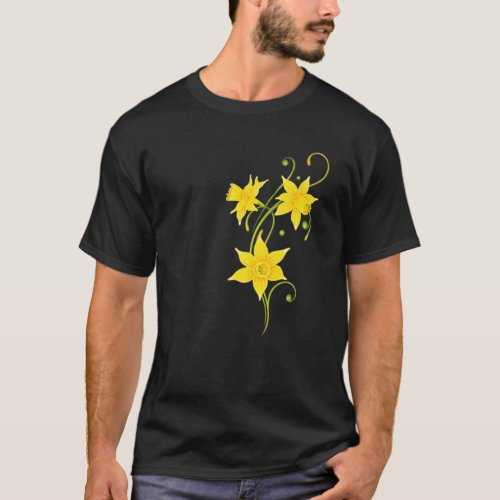 Daffodil Flowers Design For Spring And Easter Holi T_Shirt