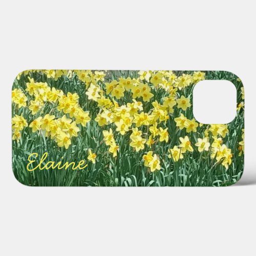 Daffodil flowers in the field photo  iPhone 13 case