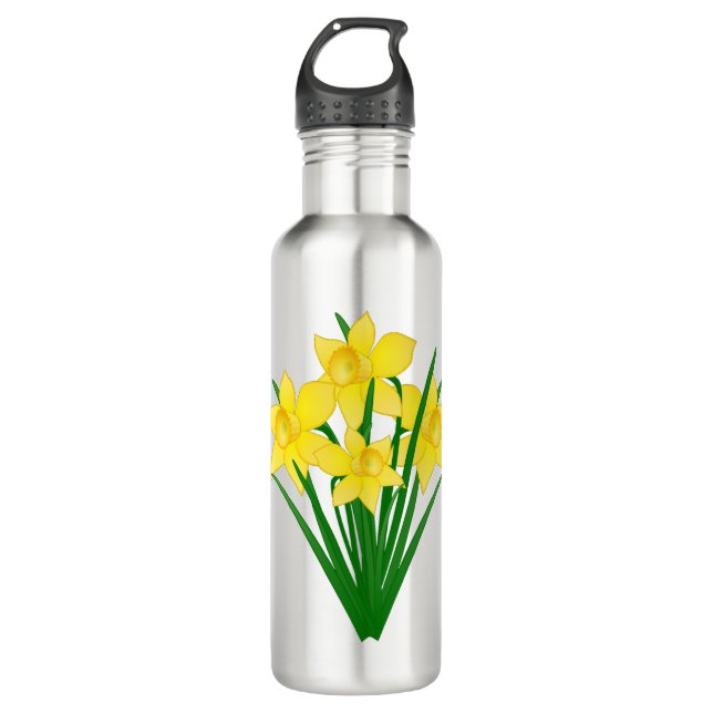 Daffodil Flowers Stainless Steel Water Bottle (Front)