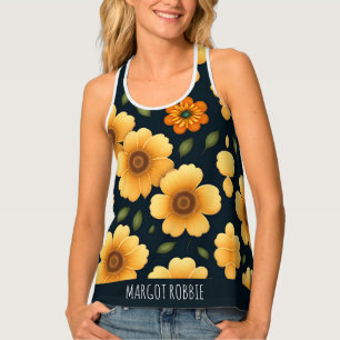 Daffodil flowers Yellow Floral Pattern Tank Top