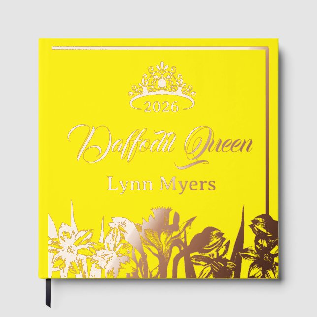 Daffodil Foil Scrapbook Photo Pageant Festival Foil Guest Book (Front)