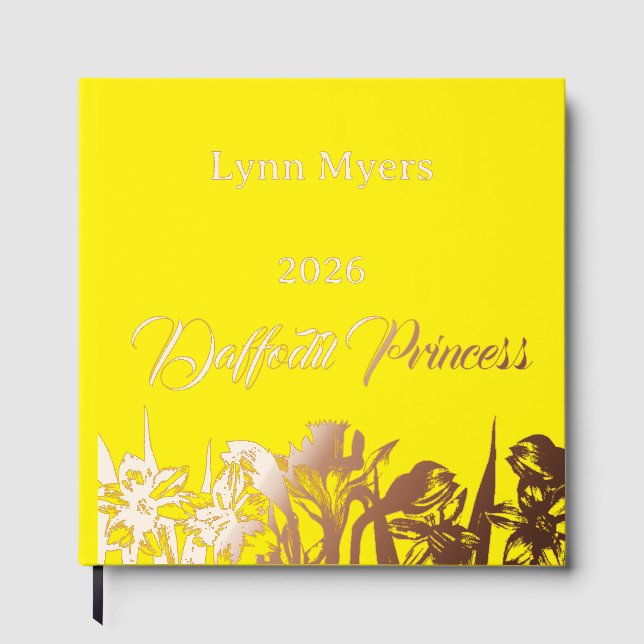 Daffodil Foil Scrapbook Photo Pageant Festival Foil Guest Book (Front)