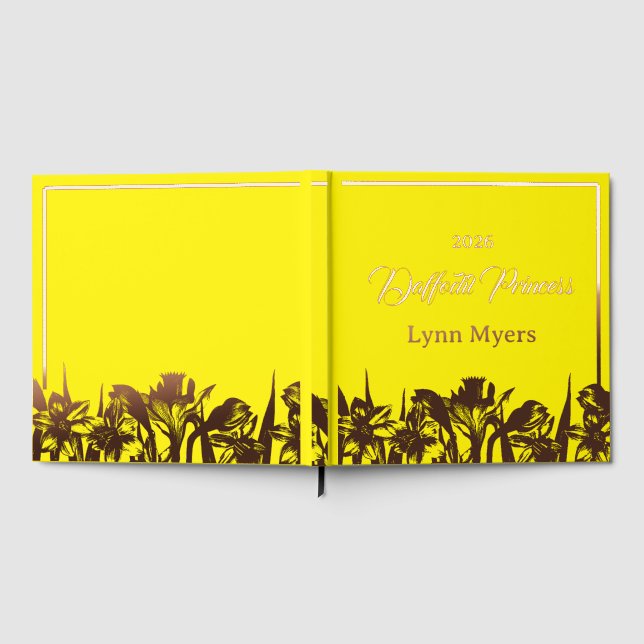Daffodil Foil Scrapbook Photo Pageant Festival Foil Guest Book (Full)