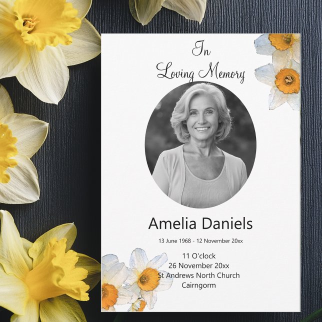  Daffodil Funeral Ceremony Program Card (Creator Uploaded)