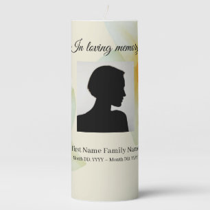 Daffodil funeral memorial pillar candle