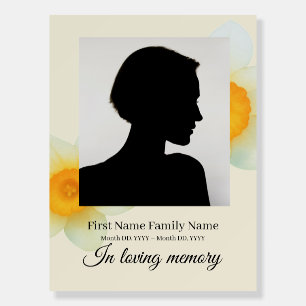 Daffodil funeral welcome sign foam bord