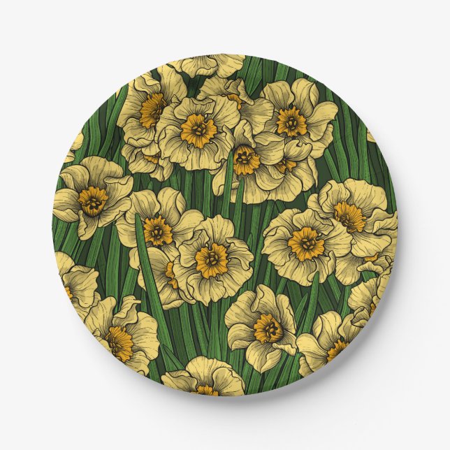 Daffodil garden paper plates (Front)
