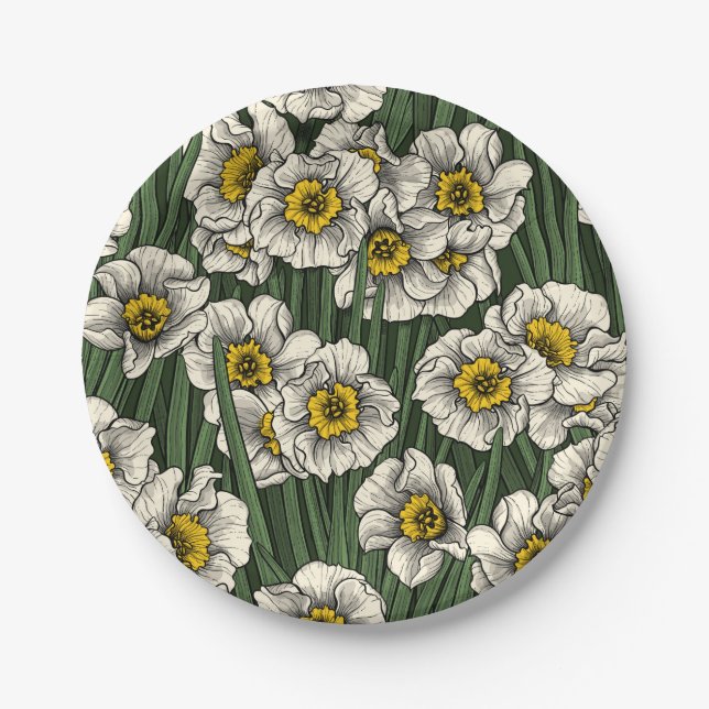 Daffodil garden paper plates (Front)
