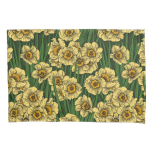 Daffodil garden pillow case