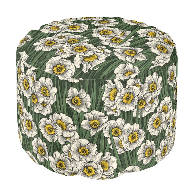 Daffodil garden pouf (Angled Front)