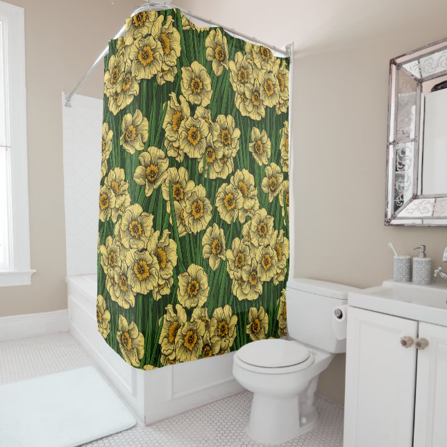 Daffodil garden shower curtain (In Situ)