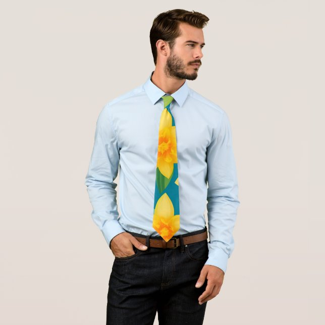 Daffodil Geometric Colorful Personalized Pattern Neck Tie (In Situ)