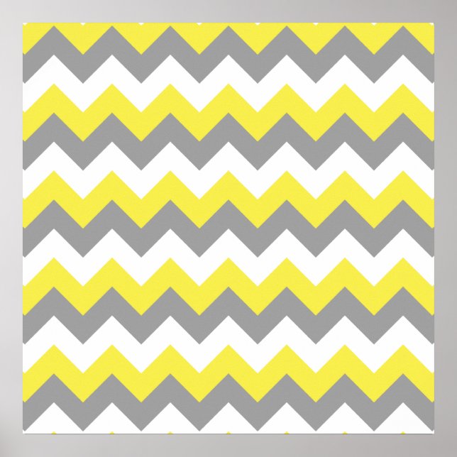 Daffodil Gray and White Zigzag 2 Poster (Front)
