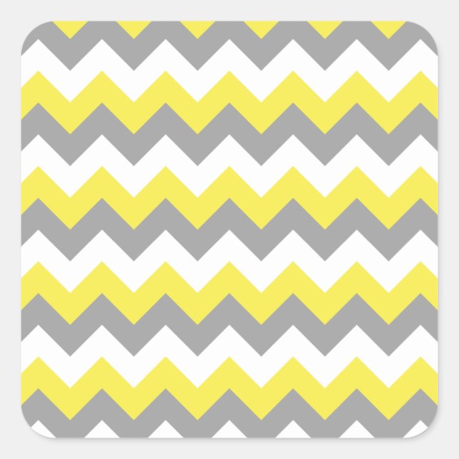 Daffodil Gray and White Zigzag 2 Square Sticker (Front)