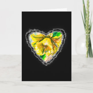 Daffodil Heart Valentine Love Romance Card