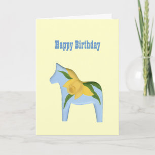Daffodil Horse Birthday Card