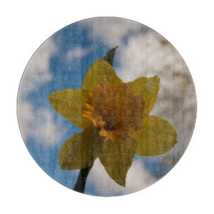 Daffodil in spring cutting board