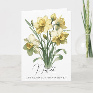 Daffodil March Birth Flower Birthday Card