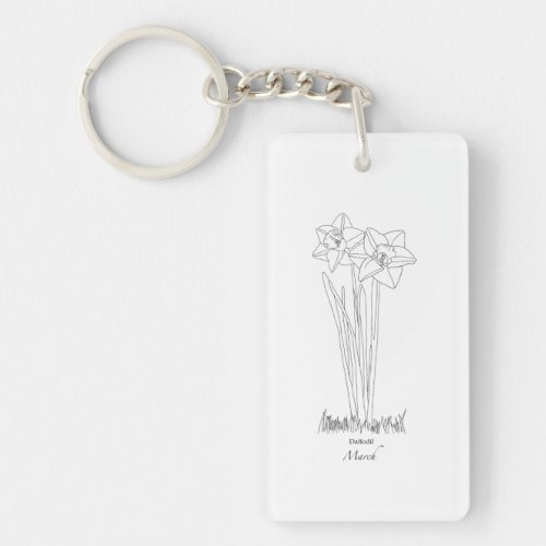 Daffodil March Birth Month Flower Acrylic Keychain