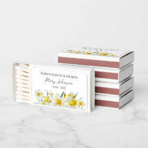 Daffodil Memorial Funeral Favor Matchboxes