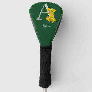 Daffodil Monogram Initial A Personalized Golf Head Cover
