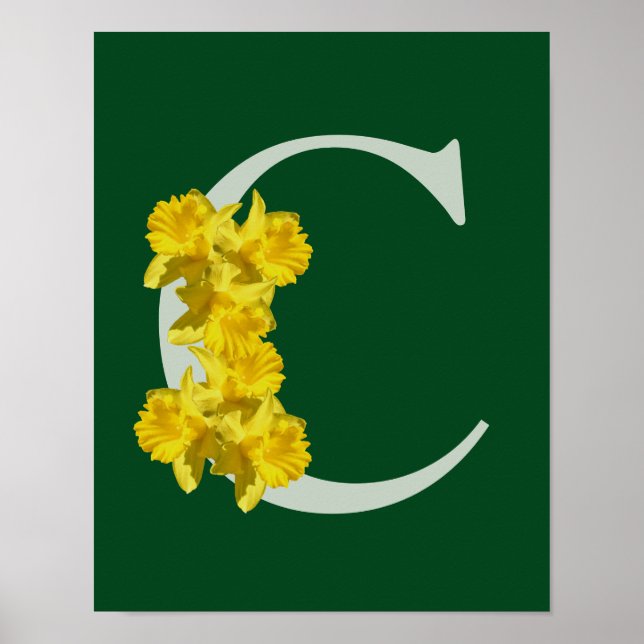 Daffodil Monogram Initial C  Poster (Front)