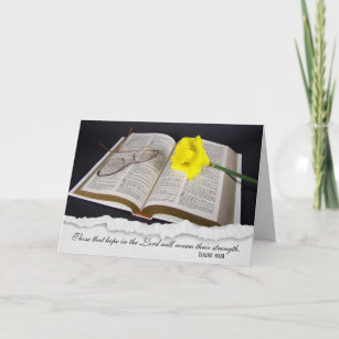 Daffodil on Bible Sympathy Card