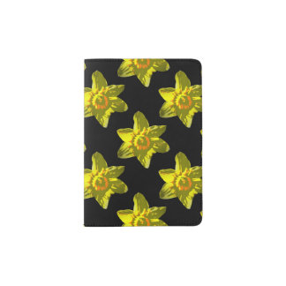 Daffodil On Black-Passport Holder
