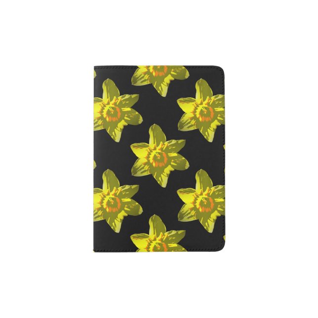 Daffodil On Black-Passport Holder (Front)