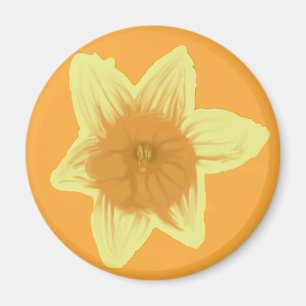 Daffodil Orange Button Magnet