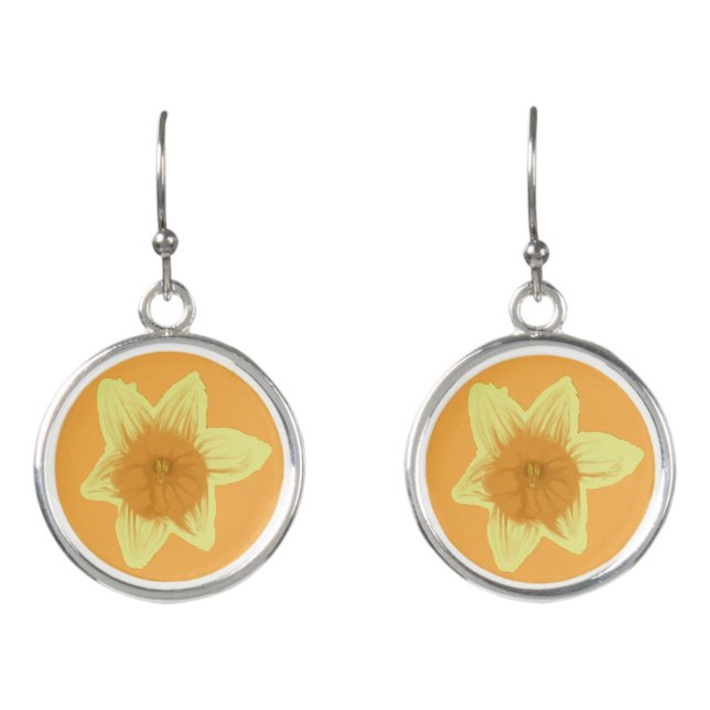 Daffodil Orange Yellow Earrings (Front)