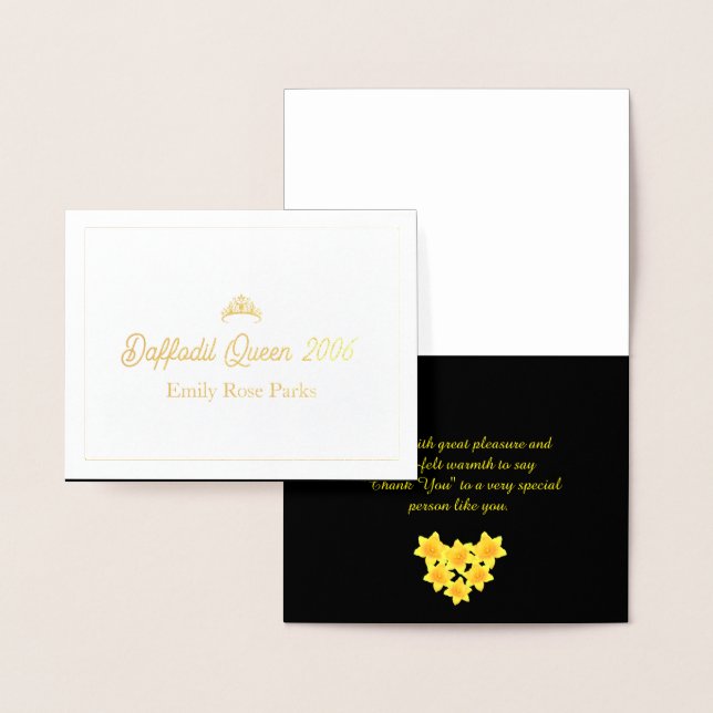 Daffodil Pageant Miss USA America Thank You Card (Display)
