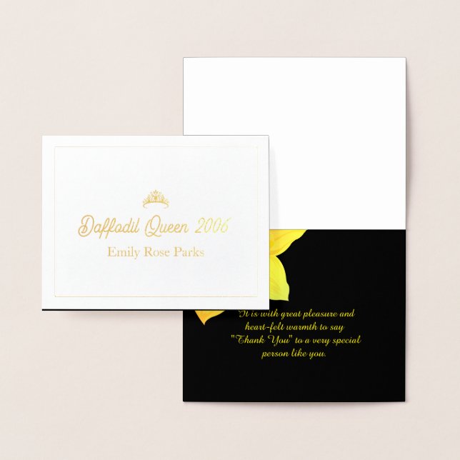 Daffodil Pageant Miss USA America Thank You Card (Display)