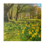 DAFFODIL QUOTE CERAMIC TILE<br><div class="desc">DAFFODIL QUOTE---: a plant that grows from a bulb and has long slender leaves and usually yellow or white flowers with petals whose inner parts are arranged to form a trumpet-shaped tube</div>