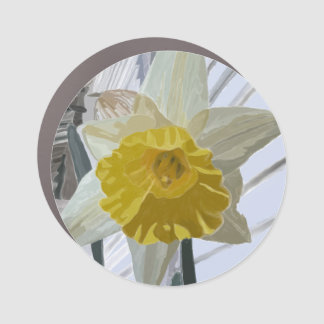 Daffodil Round Magnet
