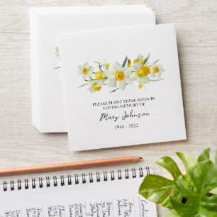Daffodil Seed Packet Memorial Funeral Envelope