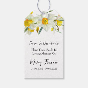 Daffodil Seed Packet Memorial Funeral  Gift Tags