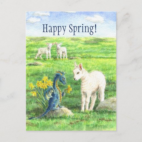 Daffodil Spring Dragon postcard