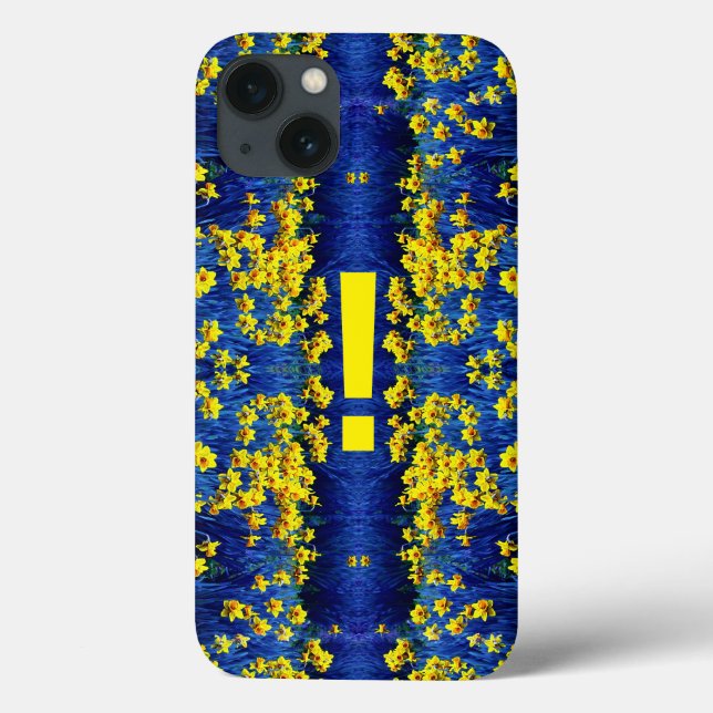 Daffodil Spring Exclamation Mark Yellow Blue Case-Mate iPhone Case (Back)