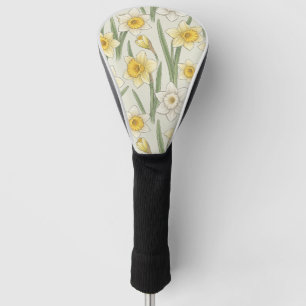 Daffodil Spring Floral in Soft Yellow and Green 3 Golf Head Cover