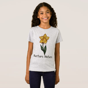 Daffodil Spring flower art yellow floral design T-Shirt