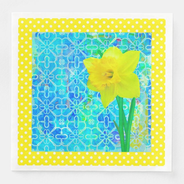 Daffodil Sunshine Paper Dinner Napkins (Front)