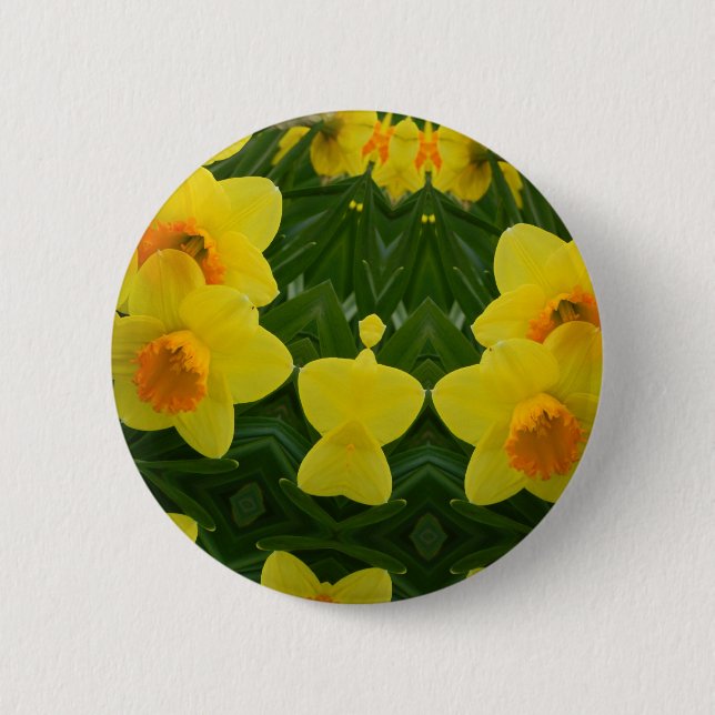 Daffodil Symmetry May 2013 Pinback Button (Front)