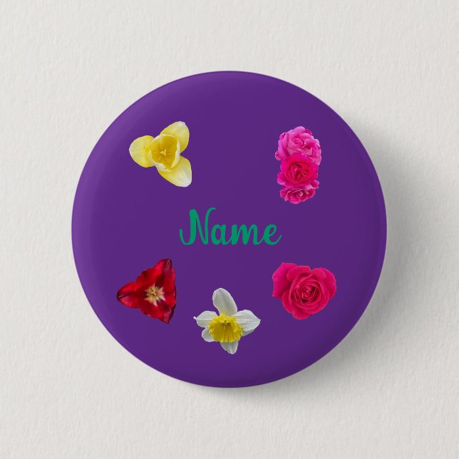 Daffodil,Tulips, and Roses Button (Front)