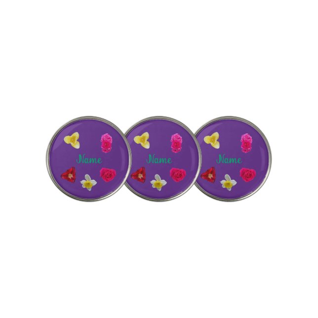 Daffodil,Tulips, and Roses Golf Ball Marker (3 Up)