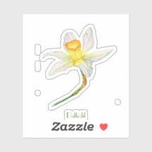 Daffodil watercolor Custom-Cut Vinyl Sticker